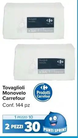 Carrefour Market Tovaglioli Monovelo CARREFOUR Conf. 144 pz offerta
