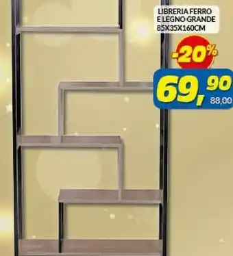 Libreria ferro e legno grande 85 x 35 x 160 cm