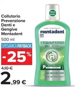 Carrefour Market Collutorio Prevenzione Denti e Gengive MENTADENT offerta