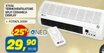 Risparmio Casa Neo 97156 termoventilatore split ceramica display offerta