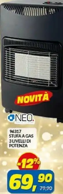 Neo 96317 stufa a gas 3 livelli di potenza