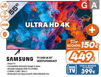 Expert Samsung TV UHD 4K 55" UE55TU7090OUXZT offerta