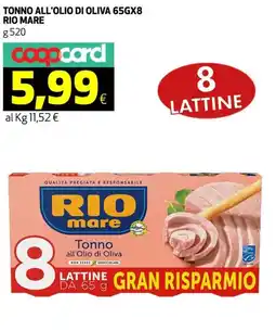 Ipercoop Tonno all'olio di oliva RIO MARE offerta
