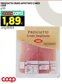 Ipercoop Prosciutto crudo affettato 12 mesi COOP offerta
