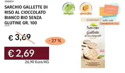 Prezzemolo e Vitale Sarchio gallette di riso al cioccolato bianco bio senza glutine offerta