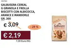 Prezzemolo e Vitale Galbusera cereal g granola e frolla biscotti con albicocca, arance e mandorle offerta