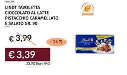 Prezzemolo e Vitale Lindt tavoletta cioccolato al latte pistacchio caramellato e salato offerta