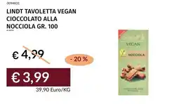 Prezzemolo e Vitale Lindt tavoletta vegan cioccolato alla nocciola offerta