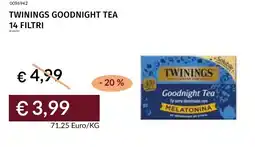 Prezzemolo e Vitale Twinings goodnight tea 14 filtri offerta