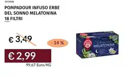 Prezzemolo e Vitale Pompadour infuso erbe del sonno melatonina 18 filtri offerta