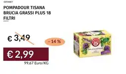 Prezzemolo e Vitale Pompadour tisana brucia grassi plus 18 filtri offerta