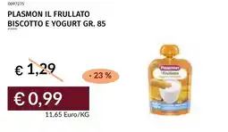 Prezzemolo e Vitale Plasmon il frullato biscotto e yogurt offerta