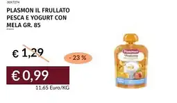 Prezzemolo e Vitale Plasmon il frullato pesca e yogurt con mela offerta