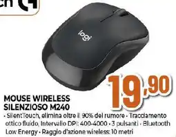 Ipercoop logitech MOUSE WIRELESS SILENZIOSO M240 offerta