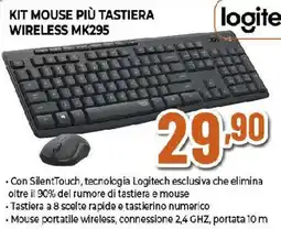 Ipercoop logitech KIT MOUSE PIÙ TASTIERA WIRELESS MK295 offerta