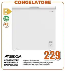 Ipercoop SEKOM CONGELATORE ORIZZONTALE SMCP201SWE0 offerta
