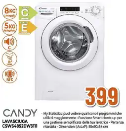 Ipercoop CANDY LAVASCIUGA CSWS4852DW3111 offerta