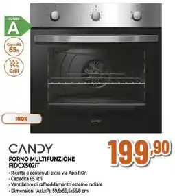 Ipercoop CANDY FORNO MULTIFUNZIONE FIDCX502IT offerta