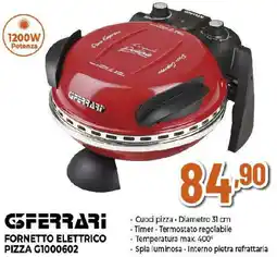 Ipercoop FERRARI FORNETTO ELETTRICO PIZZA G1000602 offerta
