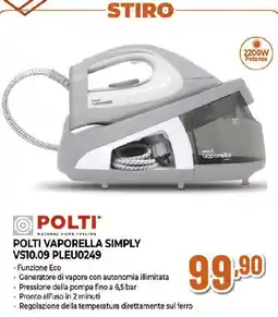 Ipercoop POLTI VAPORELLA SIMPLY VS10.09 PLEU0249 offerta