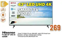 Ipercoop Hisense TV LED 43" UHD 4K 43A69N offerta