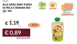 Prezzemolo e Vitale Alce nero baby purea di mela e banana bio offerta