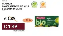 Prezzemolo e Vitale Plasmon omogeneizzato bio mela e banana offerta