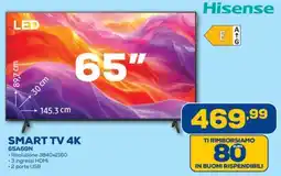Euronics Hisense SMART TV 4K 65A69N offerta