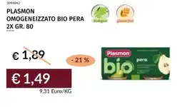 Prezzemolo e Vitale Plasmon omogeneizzato bio pera offerta