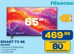 Euronics Hisense SMART TV 4K 65A69N offerta