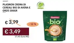 Prezzemolo e Vitale Plasmon crema di cereali bio di avena e orzo offerta