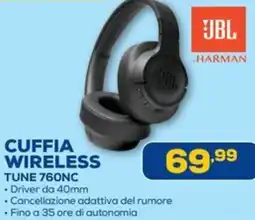 Euronics JBL CUFFIA WIRELESS TUNE 760NC offerta