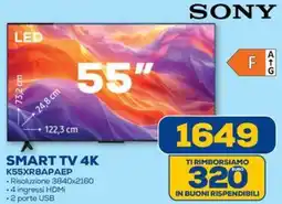 Euronics SONY SMART TV 4K K55XR8APAEP offerta