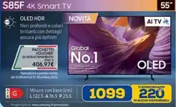 Euronics SAMSUNG S85F 4K Smart TV offerta