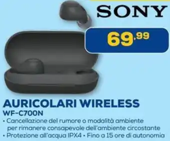 Euronics Sony auricolari wireless WF-C700N offerta