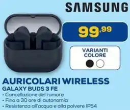 Euronics Samsung auricolari wireless galaxy buds 3 fe offerta