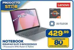 Euronics Lenovo NOTEBOOK IDEAPAD SLIM 3 82XQOONGIX offerta