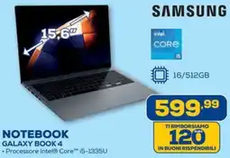 Euronics Samsung notebook galaxy book 4 offerta