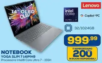 Euronics Lenovo NOTEBOOK YOGA SLIM 7 14IMH9 offerta