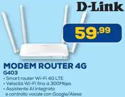 Euronics D-Link MODEM ROUTER 4G G403 offerta