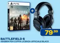 Euronics Battlefield 6 +bigben ps4 cuffia licenza ufficiale black offerta