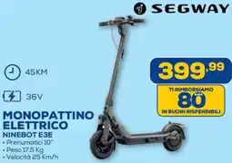Euronics Segway monopattino elettrico ninebot E3E offerta
