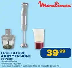 Euronics Moulinex FRULLATORE AD IMMERSIONE DD672B10 offerta