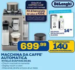 Euronics Delonghi macchina da caffe' automatica RIVELIA EXAM440.55.BG offerta