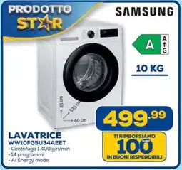 Euronics SAMSUNG LAVATRICE WW10FG5U34AEET offerta