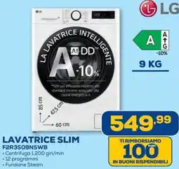 Euronics LG LAVATRICE SLIM F2R3S09NSWB offerta