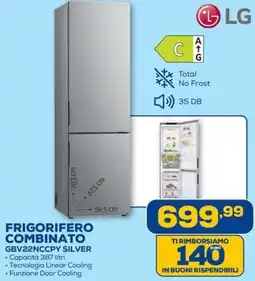 Euronics LG FRIGORIFERO COMBINATO GBV22NCCPY SILVER offerta