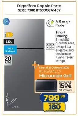 Euronics SAMSUNG Frigorifero Doppia Porta SERIE 7300 RT53DG7A14S9 offerta