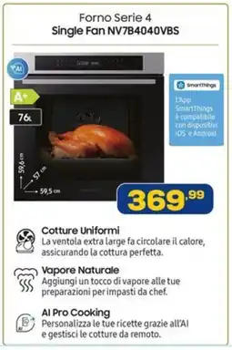 Euronics SAMSUNG Forno Serie 4 Single Fan NV7B4040VBS offerta