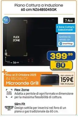 Euronics SAMSUNG Piano Cottura a Induzione 60 cm NZ64B5045GK offerta